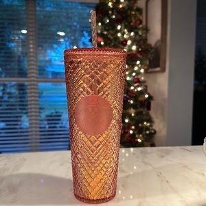 Starbucks 2021 Limited Edition Holiday Rose Gold Jeweled Venti Cup